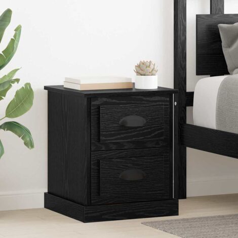 Cabinet de chevet 2 pcs-Lot de 2 Table de nuit-Table de chevet Chêne noir 39 x 39 x 47.5 cm (1/5)