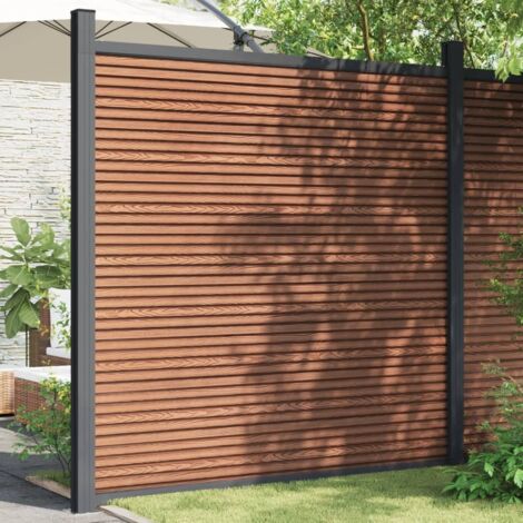 Panneau de clôture-Clôture de jardin marron 180x186 cm WPC (1/5)