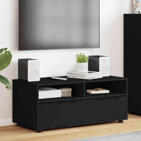 Meuble TV avec tiroir-Banc TV-Meuble Télé Noir 100 x 48 x 43 cm Bois d'ingénierie (1/5)
