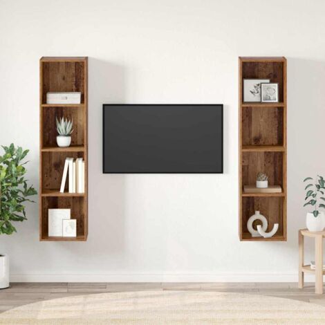 Ensemble meuble TV 2 pcs-Banc TV-Meuble Télé Marron 37 x 37 x 142,5 cm 332953 (1/5)