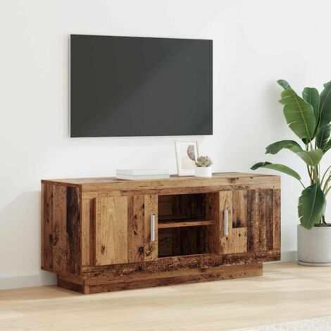 Meuble TV-Banc TV-Meuble Télé Bois Ancien 102 x 35 x 45 cm Bois d'ingénierie 636806 (1/5)