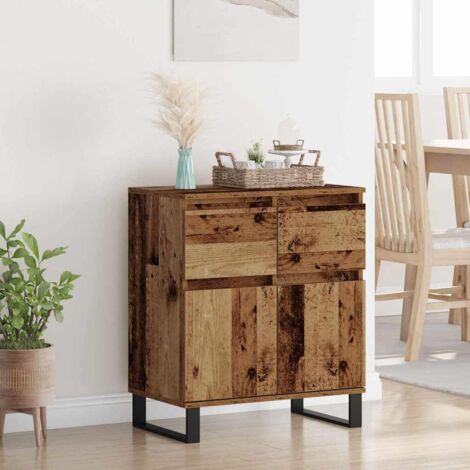 Buffet-Meuble de rangement Bois Ancien 60 x 35 x 70 cm Bois d'ingénierie et fer 210971 (1/5)