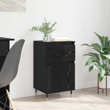 Buffet-Meuble de rangement Chêne noir 40 x 35 x 70 cm Bois d'ingénierie et fer 390501 (1/5)