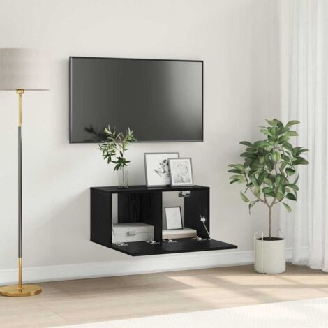 Ensemble meuble TV-Banc TV-Meuble Télé Noir 60 x 30 x 30 cm Bois d'ingénierie (1/5)