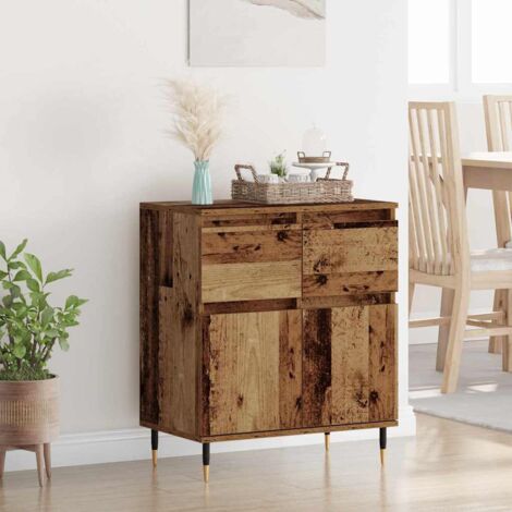 Buffet-Meuble de rangement Bois Ancien 60 x 35 x 70 cm Bois d'ingénierie et fer 777485 (1/5)