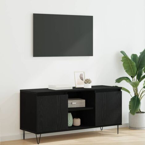 Meuble TV-Banc TV-Meuble Télé Chêne noir 104 x 35 x 50 cm Bois d'ingénierie 746122 (1/5)
