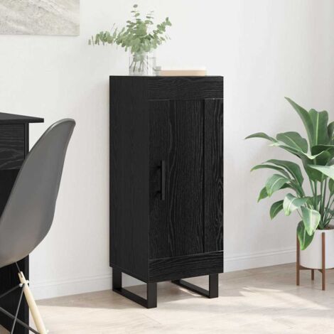 Buffet-Meuble de rangement Chêne noir 34,5 x 34 x 90 cm Bois d'ingénierie et fer 102634 (1/5)