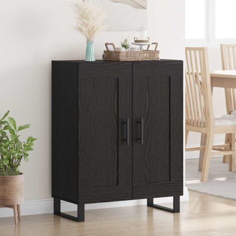 Buffet-Meuble de rangement Chêne noir 69,5 x 34 x 90 cm Bois d'ingénierie et fer 807647 (1/5)