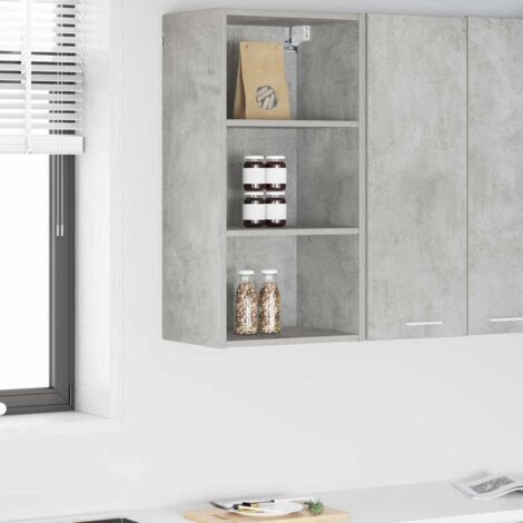 Armoire suspendue avec stockage-Armoire murale-Meuble de rangement murale Gris béton 40 x 29,5 x 80 cm (1/5)