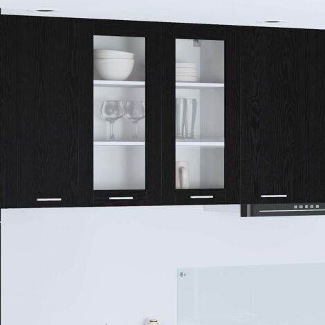 Armoire suspendue-Armoire murale-Meuble de rangement murale Chêne noir 80 x 31 x 80 cm Bois d'ingénierie 228303 (1/5)