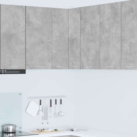 Armoire suspendue-Armoire murale-Meuble de rangement murale Gris béton et Blanc 57 x 57 x 80 cm (1/5)