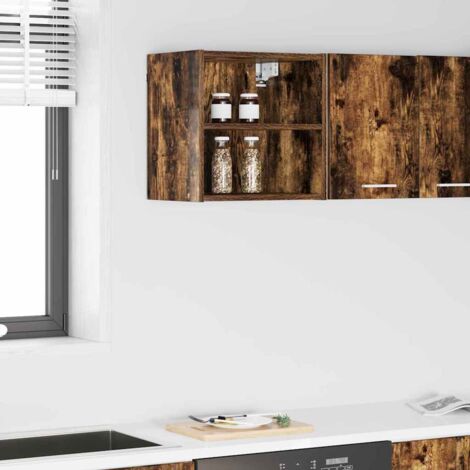 Armoire suspendue avec stockage-Armoire murale-Meuble de rangement murale Chêne fumé 40 x 29,5 x 40 cm (1/5)