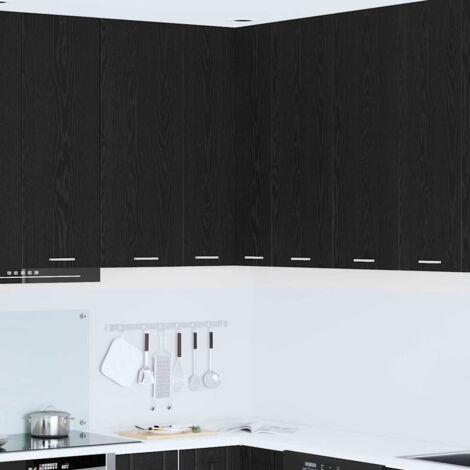 Armoire suspendue-Armoire murale-Meuble de rangement murale Chêne noir et Blanc 57 x 57 x 100 cm (1/5)