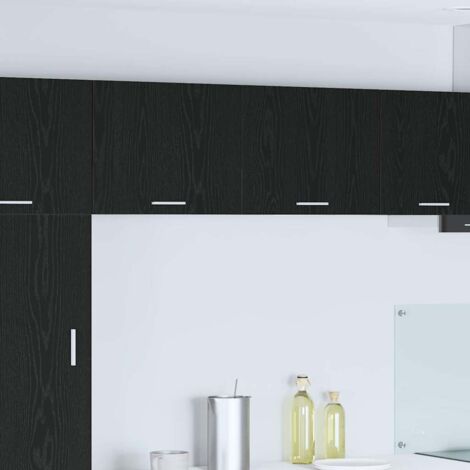 Armoire suspendue-Armoire murale-Meuble de rangement murale 2 pcs Chêne noir et Blanc 50 x 31 x 40 cm (1/5)
