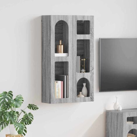 Armoire suspendue avec étagère-Armoire murale-Meuble de rangement murale Gris Sonoma 59 x 20 x 100 cm (1/4)