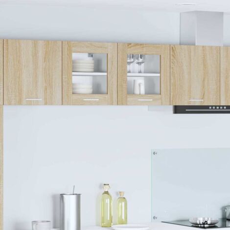 Armoire suspendue avec porte-Armoire murale-Meuble de rangement murale 2 pcs Chêne Sonoma 40 x 31 x 40 cm (1/5)