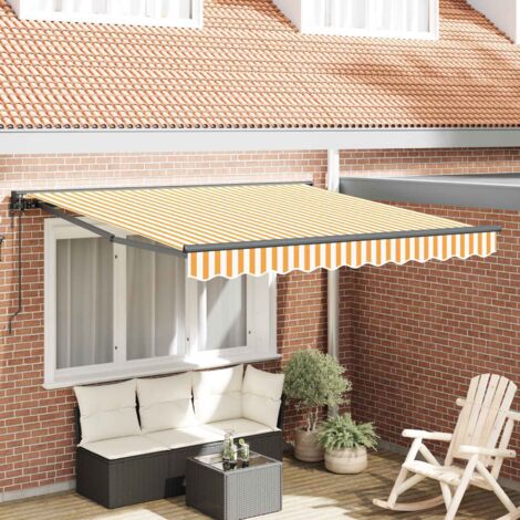 Cadre d'auvent-Support d'auvent Jaune et blanc 300 x 250 cm 793898 (1/5)