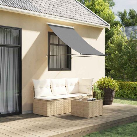 Auvent rétractable-Store banne anthracite 100x150 m tissu et acier 716569 (1/5)