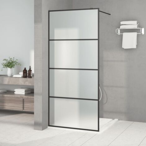 Paroi de douche - Style Contemporain - Panneau de douche Noir 90x195 cm Verre ESG dépoli Chic-857066 (1/5)