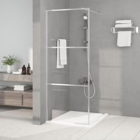 Paroi de douche - Style Contemporain - Panneau de douche Argenté 80x195 cm Verre ESG transparent Chic-949608 (1/5)