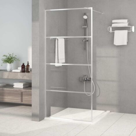 Paroi de douche - Style Contemporain - Panneau de douche Argenté 90x195 cm Verre ESG transparent Chic-329174 (1/5)