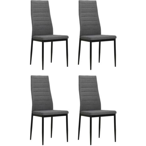 Lot de 4 Chaises de salle à manger - Chaises à dîner Gris clair Tissu BV273226 - BonneVie (1/5)
