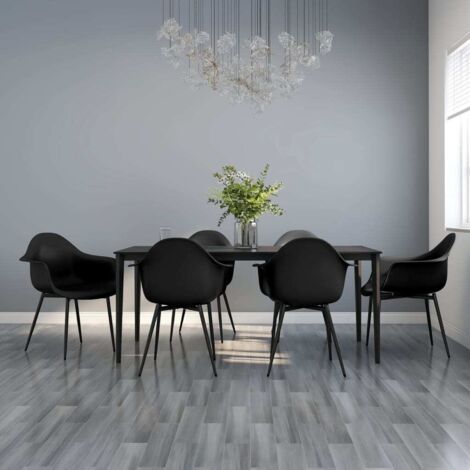 Lot de 6 Chaises de salle à manger - Chaises à dîner Noir PP BV178596 - BonneVie (1/5)