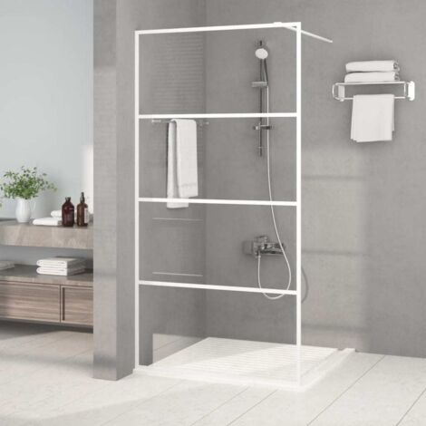 Paroi de douche Paroi de baignoire - Blanc 100x195 cm Verre ESG transparent BV893557 - BonneVie (1/5)