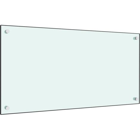 Crédence Cuisine Fond de hotte - Dosseret de cuisine Blanc 80 x 40 cm Verre trempé BV655413 - BonneVie (1/5)