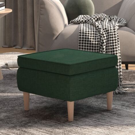 Tabouret avec pieds Tabouret de bar Chaise de bar - en bois Vert foncé Tissu BV576581 - BonneVie (1/4)