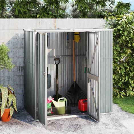 Abri de jardin à outils Cabane de jardin - Gris 161x89x161 cm Acier galvanisé BV261006 - BonneVie (1/5)