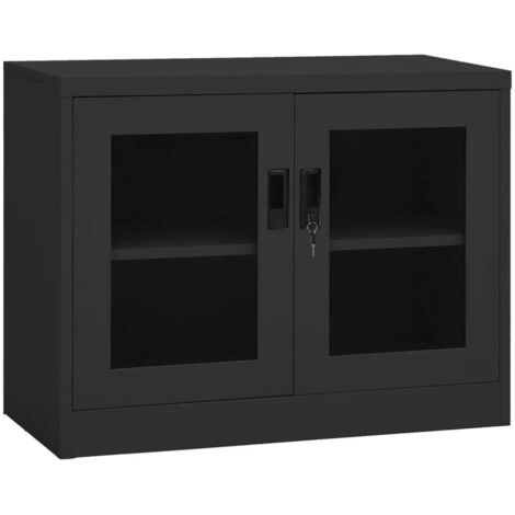 Armoire de bureau Meuble de Rangement - Style Contemporain Anthracite 90x40x70 cm Acier BV934256 - BonneVie (1/5)
