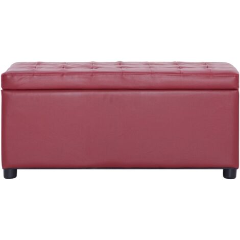 Pouf de rangement - Tabouret de Rangement 87,5 cm Rouge bordeaux Similicuir BV945804 - BonneVie (1/5)