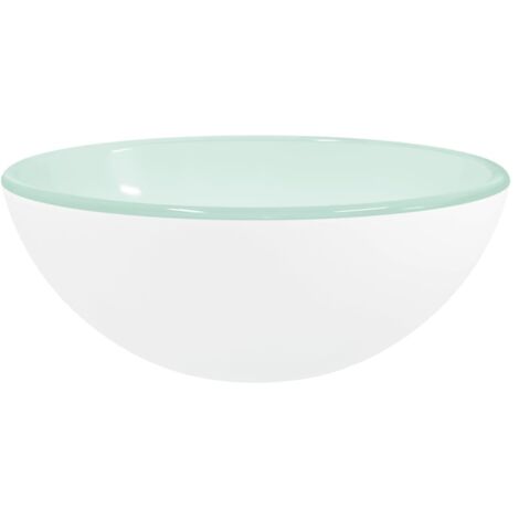 Lavabo vasque à poser Luxueux, Verre trempé Bac à laver, 30x12 cm Blanc OIB2988E (1/5)