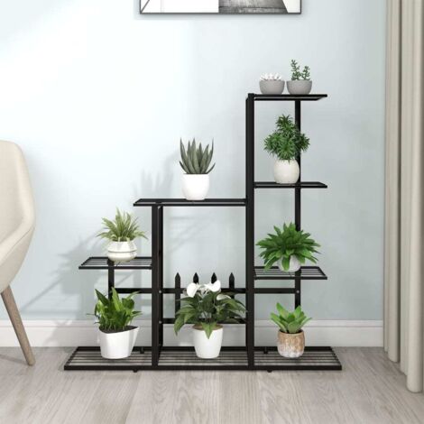 Bonnevie – Étagère à plantes en métal noir 94,5x25x88 cm – Support décoratif pour intérieur – Facile à nettoyer – Assemblage requis - BV285255 (1/5)