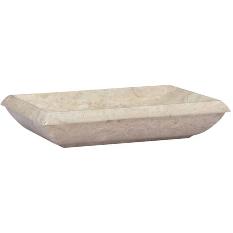 Lavabo vasque à poser Luxueux, Bac à laver, Crème 50x35x10 cm Marbre OIB2021E