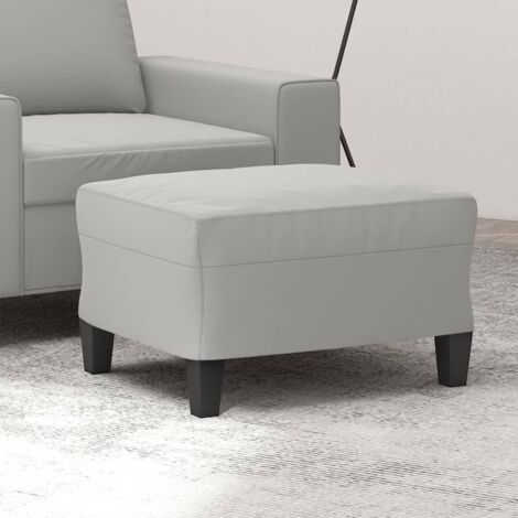 Repose-Pieds pour Salon ou Chambre - Tabouret Pouf Gris clair 60x50x41 cm Tissu microfibre BV596503 - BonneVie (1/5)