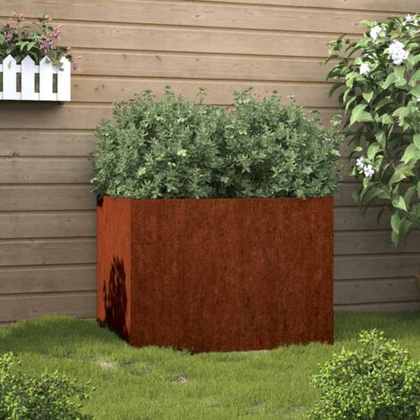 Jardinière de jardin - Balconnière à fleurs Gris 62x47x46 cm Acier corten BV172895 - BonneVie