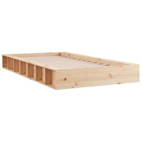 Cadre de lit 120x190 Petit double Bois massif naturel (1/5)