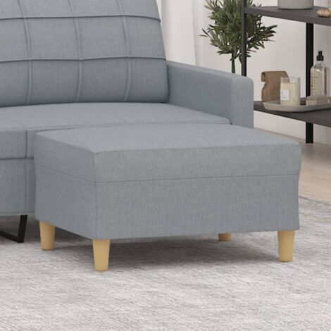 Repose-Pieds pour Salon ou Chambre - Tabouret Pouf Gris clair 70x55x41 cm Tissu BV267468 - BonneVie (1/5)
