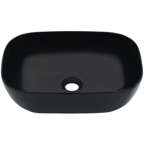 Lavabo vasque à poser Luxueux, Bac à laver, 45,5x32x13 cm Céramique Noir OIB1339E (1/5)
