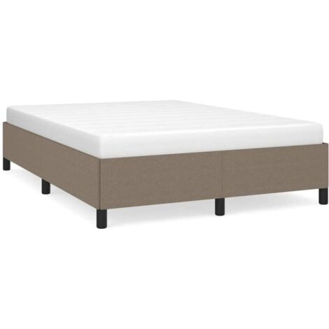 Lit adulte pour 2 personnes, Structure de lit, Assemblage Facile, Taupe 140x190 cm Tissu OIB1284E (1/5)