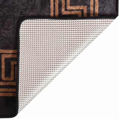 Tapis de salon Style Moderne Tapis de sol - Tapis lavable antidérapant 80x150 cm Noir et doré BV354708 - BonneVie (1/5)