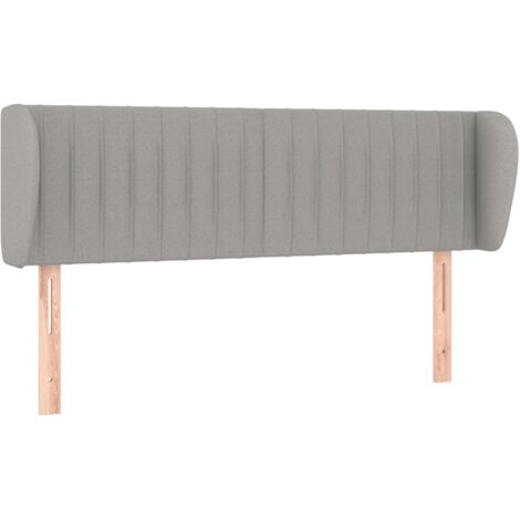 Tête de lit avec oreilles, Résistante et économique, Panneau de lit, Gris clair 147x23x78/88 cm Tissu OIB9628E (1/5)