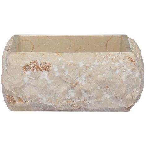 Lavabo vasque à poser Luxueux, Bac à laver, Crème 30x30x13 cm Marbre OIB3165E