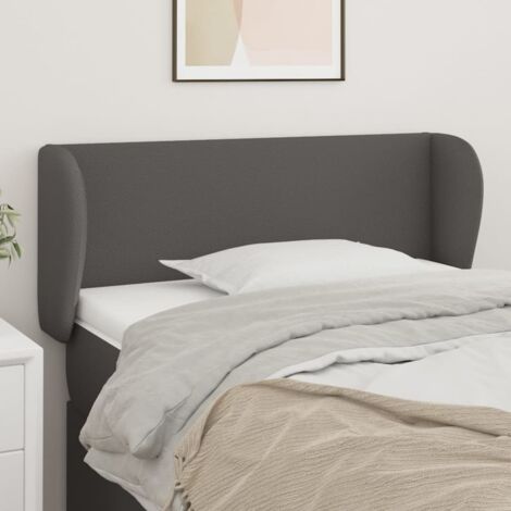 Tête de lit avec oreilles, Résistante et économique, Panneau de lit, Gris 93x23x78/88 cm Similicuir OIB6461E (1/5)