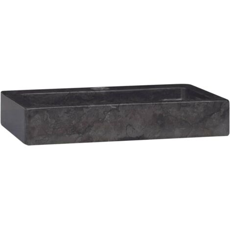 Lavabo vasque à poser Luxueux, Bac à laver, Noir 38x24x6,5 cm Marbre OIB1218E