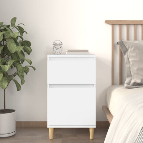 Table de Chevet, Table de nuit, pour Chambre Salon Couloir, blanc 40x35x70 cm OIB3446E (1/5)