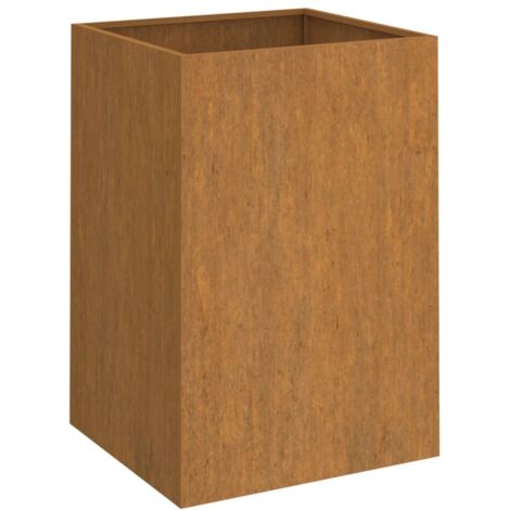 Jardinière, Pot de Fleurs d'extérieur, Gris 42x38x75 cm Acier corten OIB6403E (1/5)