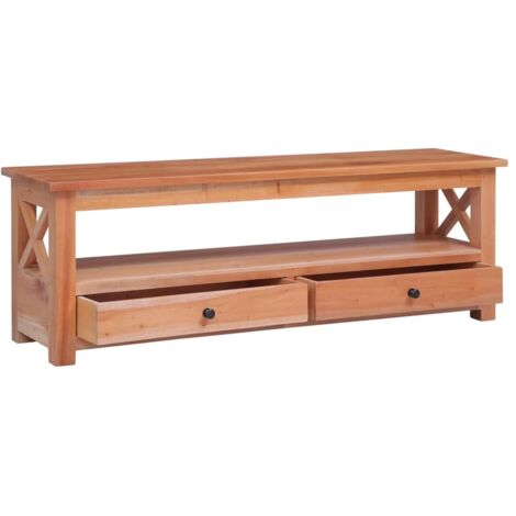 Meuble TV, Étagère TV, Meuble de Salon, 120 x 30 x 40 cm Bois d'acajou massif OIB4232E (1/5)